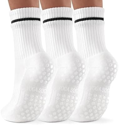 [LETSHAKE] LETSHAKE Grippy Socks Woman, Pilates Socks Non Slip, Grip Socks Pilates for Yoga Ballet Workout Hospital