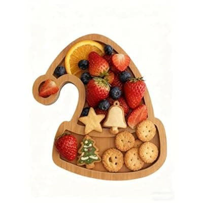 [AYWVRBST] AYWVRBST Christmas Cheese Board, Fruit Candy Plate, Fruit Plate, Cutting Board (Christmas Hat)