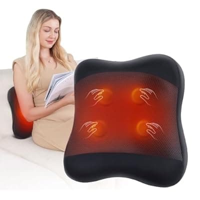 [KINGJOY] KINGJOY 2-in-1 Cordless Shiatsu Back Massager with Heat, Upgraded 4D Liftable Massage Nodes & Dual-Side Heating, Deep Tissue Kneading for Back Pain Relief, Gift for Women Men, Home Office Use