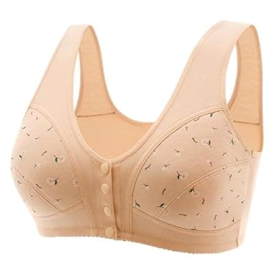 [LIKEOULI] LIKEOULI Front Closure Bras for Women No Underwire Push up Bra with Snaps 2026 Daisy Older for Women Breathable Everday Bras