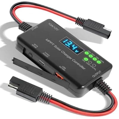 [vuicci] VUICCI 10A MPPT Solar Charge Controller 12V, 30V Max VOC | 22W Type-C & 18W USB Fast Charging | LCD, Multi Protection | Compatible with LiFePO4, AGM, Gel | for RV, Solar Shed Off Grid System