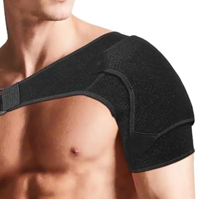 [Lallabai] Lallabai Shoulder Brace for Torn Rotator Cuff: Adjustable Shoulder Support Sling for Women and Men Preventing Dislocation and Strains - Pain Relief for Right/Left Arm (Large)