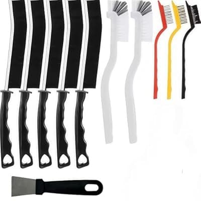 [LSLCQW] LSLCQW Hard Bristle Crevice Cleaning Brush, Small Cleaning Brushes, Grout Cleaner Brush, Toilet Brush, Scrub Brush for Shower Tile, Skinny Gap Cleaning Tools for Household Use, Bathroom, Kitchen (11)