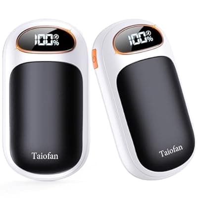 [Taiofan] Taiofan Rechargeable Hand Warmer 2 Pack, LED Display & 4 Levels, Ultrathin Electric Hand Warmers Portable USB Pocket Heater Fits Gloves for Hunting Essentials, Camping, Raynauds, Gifts for Christmas