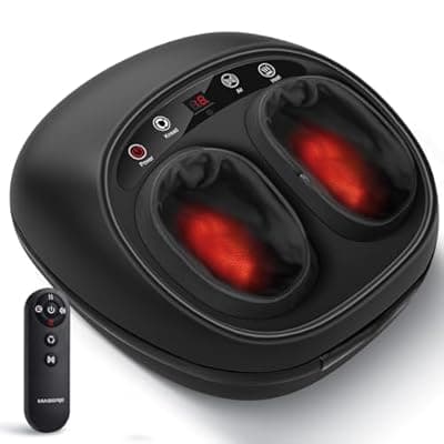 [MASGRE] MASGRE Foot Massager with Heat, Deep Kneading Therapy Compression, Shiatsu Feet Massager Machine for Plantar Fasciitis, Neuropathy Pain, Birthday Gifts for Women Mom Men Dad