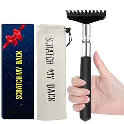 [Flanker-L] Flanker-L Oversized Portable Extendable Back Scratcher, Upgraded Metal Stainless Steel Telescoping Back Scratcher Tool with Canvas Carrying Bag