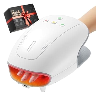 [Estefanlo] Estefanlo Hand Massager with Heat and Compression, Cordless Hand Massager for Arthritis Pain Relief, 3 Modes Air Compression Finger Massage Device, 2 Heat Levels, Washable Silicone Liner
