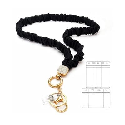 [ASSRAOS] ASSRAOS Scrunchie Lanyard for Teachers & Nurses - Stretchy Teacher Lanyard with ID Badge Holder & Key Clip for Women Office