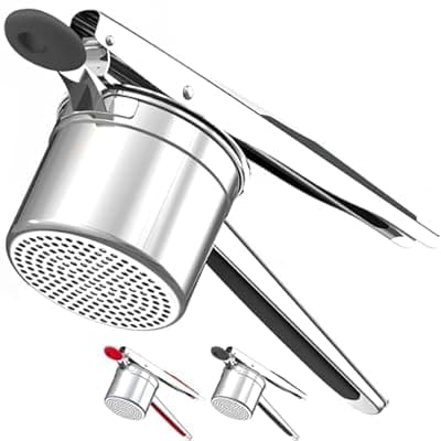 [liboyixi] liboyixi Large 15oz Potato Ricer Heavy Duty Stainless Steel Potato Masher and Ricer Kitchen Tool, Press and Mash Kitchen Gadget For Perfect Mashed Potatoes - Everytime (Black)