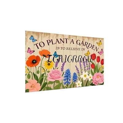 [Carastora] Carastora Vintage Garden Tin Sign – Inspirational Gardening Quote Wall Decor for Greenhouse, Yard, or Home, Rustic Metal Sign for Plant Lovers, 8x12 Inch