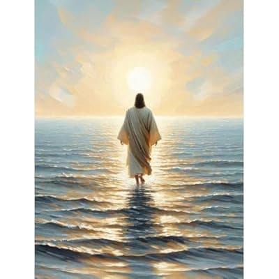 [Lophomie] Lophomie Religious Diamond Art Kits for Adults, 5D Jesus Diamond Painting Kits Beginners, DIY Christian Diamond Dots Kits Gem Arts Crafts Full Round Drill for Home Wall Decor 12x16 Inch