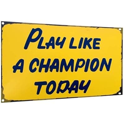 [Carastora] Carastora Vintage Metal Tin Sign Funny Sarcastic Party Wall Art Decor Signs Play Like A Champion Today Tin Metal Tin Sign Tin Plate Sign Wall Art Decor Tin Sign For Bar Restaurant Cafe Man Cave Pub
