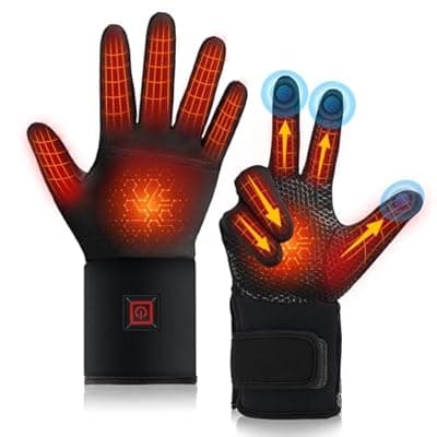 [UYIPL] Heated Gloves for Men Women Rechargeable, Electric Heated Warm Winter Gloves for Motorcycle Skiing Bike Hunting Camping - Gloves for Cold Weather