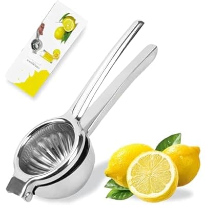 [LSLCQW] Lemon Squeezer Stainless Steel - Premium Quality, Heavy Duty Solid Metal Squeezer Bowl - Large Manual Citrus Press Juicer and Lime Squeezer Stainless Steel