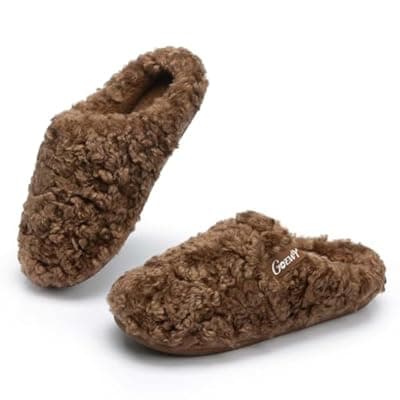 [GOEWY] GOEWY Women’s Fuzzy Plush Slippers with Curly Faux Fur, Cozy Memory Foam Soft House Shoes, Lightweight Slip-on Indoor Outdoor Slippers for Women Mom – Great Gift for Her