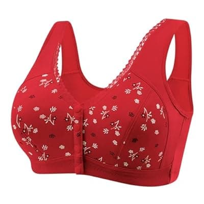 [LIKEOULI] LIKEOULI Front Closure Bras for Women No Underwire Push up Bra with Snaps 2026 Daisy Older for Women Breathable Everday Bras