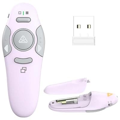 [QUI] QUI Presentation Clicker Wireless Presenter Remote Clicker for PowerPoint Presentation Remote, PowerPoint Slide Advancer for Mac/Windows/Linux, Google Slide/PPT/Keynote, Purple