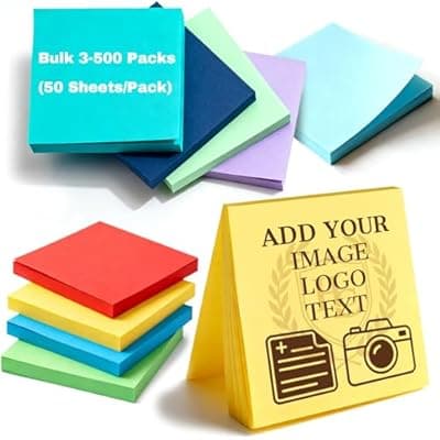 [Raxovylz] Custom Sticky Notes Bulk 3-1000 Pack – 3"x3" Adhesive Notepad, to Do List Memo Pads, for Office, School, Business Marketing Stationery Note (5)