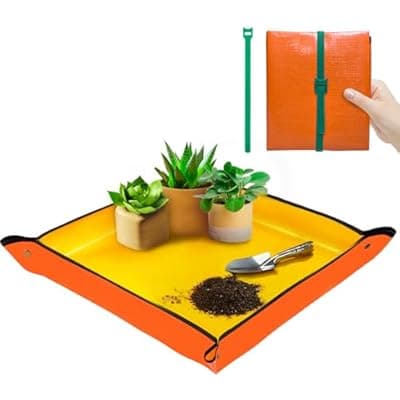 [vuicci] Square Succulent Gardening Tray Waterproof 26.8" x 26.8" Thickened Tidy Soil Change Mat