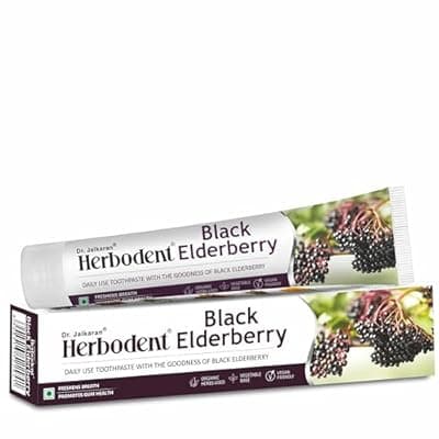 [Herbodent] Herbodent® Black Elderberry Toothpaste - 6.53 oz Pack of 1 | Toothpaste with The Goodness of Black Elderberry | SLS Free | 5 Organic Herbs