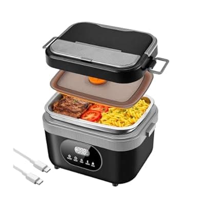 [oofkit] oofkit Electric Lunch Box For Adults(Men),Heated Lunch Box, Battery Powered Rechargeable,Self Heating Cordless,Portable Food Warmer For meals on the go