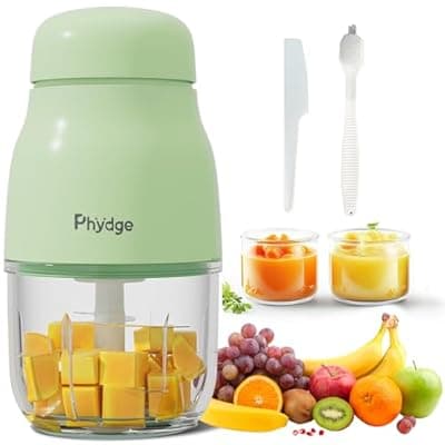 [Phydge] Phydge Baby Food Maker, Green Baby Food Blender, 10oz Baby Food Puree Maker, Food Processor for Baby Foods Fruit Vegetable Meat, 10-Second Quick Soft Food Prep for Baby