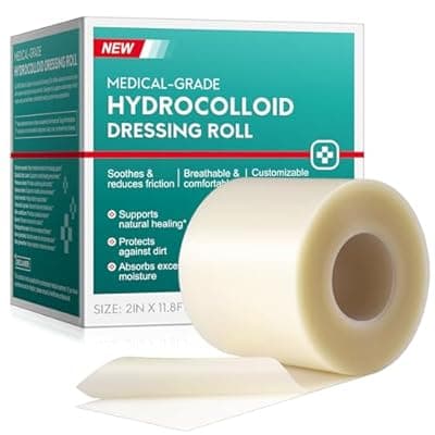 [Tiuedu] Hydrocolloid Roll for Wound Care (2IN X11.8FT), Medical Grade Self-Adhesive Hydrocolloid Patch Bandages for Wound Healing,Ultra-Thin & Waterproof, Scar Prevention, Burn Care