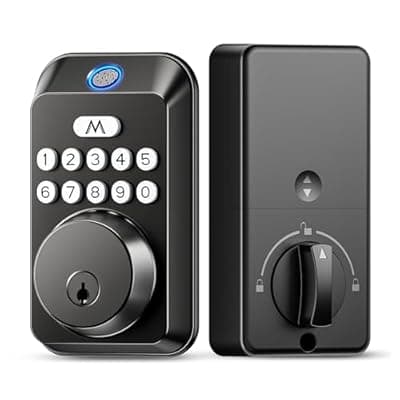 [zafano] Fingerprint Door Lock - Keyless Entry Door Lock, Electronic Keypad Deadbolt, Smart Locks for Front Door - Auto Locking, Biometric,One-time Codes,Easy to Install (Matte Black)