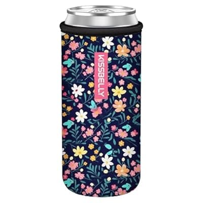 [KISSBELLY] Slim Can Cooler Sleeve, Insulated Neoprene Can Sleeve Cover Reusable Can Drink Sleeve Holder for Beverages Cans Bottles BBQs Decor Party Favors