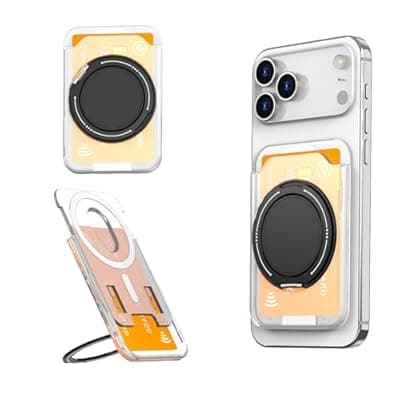 [Ofmeow] Ofmeow Wallet Kickstand for Phone Compatible with Mag-Safe Adjustable Lightweight Wallet Stand Magnetic Card Holder with Grip for iPhone 12 to iPhone 17 & Others Phone