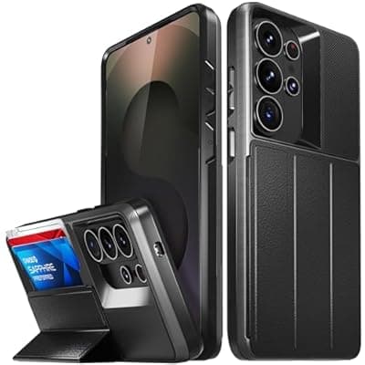 [VENA] VENA vCommute for Samsung Galaxy S26 Ultra Wallet Case, [Military Grade Drop Protection] Flip Leather Cover Slot Card Holder with Kickstand - Black