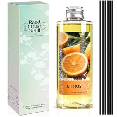 [SCENTORINI] SCENTORINI Reed Diffuser Oil Refill, Citrus Essential Oil 6.76 Fl Oz, Natural Long Lasting Aromatherapy Fragrance Oil for Home Bedroom Bathroom Office Spa Air Freshener Home Decor