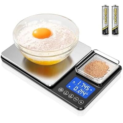 [KUAIVO] KUAIVO 0.001oz/33lbs Dual Platform Food Kitchen Scales Digital Weight Grams and Ounces, Two Precisions Kitchen Scale for Sourdough Bread, Baking and Cooking with 7 Units Tare, Accumulation Functions