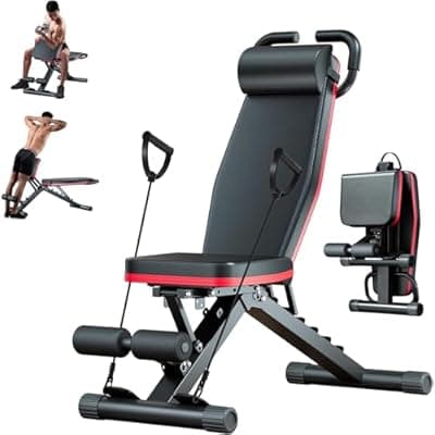 [ALSO GO] ALSO GO 2026 Adjustable Weight Bench for Home Gym, 98% Pre-Assembled, Foldable Gym Bench with Multi-Purpose Incline Decline Flat, Compact Workout Bench for Small Space Apartment Room