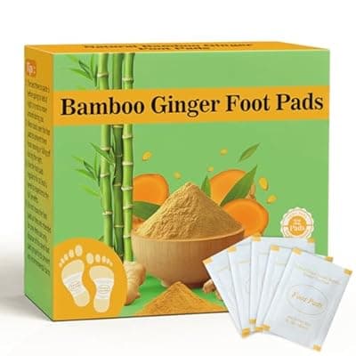 [Niifawh] Niifawh Bamboo Foot Pads, 32 Pads Turmeric & Ginger Natural Pad with Ginger, Wormwood, Bamboo Vinegar, 32 Pads Bigger Adhesive Sheet for Men & Women