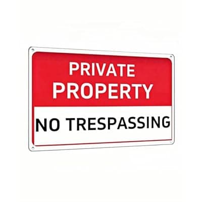 [Carastora] Carastora Private Property No Trespassing Sign – Rust-Free Aluminum Sign, Reflective, Waterproof, and Weather-Resistant Design, Suitable for Home, Garden, Yard, Residential, Business, Farm, and Public