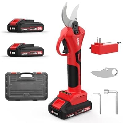 [NAWIN] NAWIN Electric Pruning Shears, 40mm 1.6'' Cutting Diameter Professional Cordless Electric Pruner for Tree Trimming Branch Cutter, With 2pcs 2.0Ah Batteries, Brushless Motor, Electric Garden Shears
