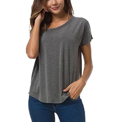 [Herou] Herou Casual Summer Short Sleeve High Low Loose T Shirt Basic Tees Tops for Women