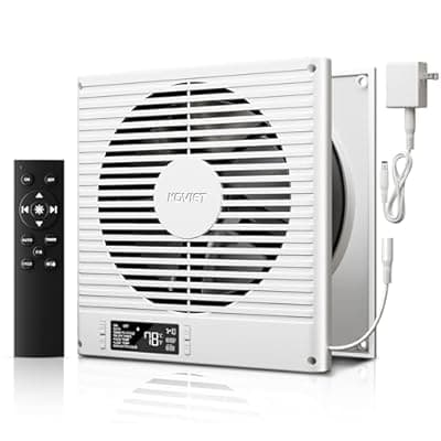 [KOVIET] KOVIET 8" Room to Room Ventilation Fan with Remote, Quiet Reversible Through the Wall Air Transfer Fan, 10-Speed Smart Exhaust Vent, Temperature Control, ETL Certified for Bedroom, Kitchen, Laundry