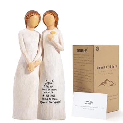 [Kohehe] Kohehe Sisters Gifts from Sister, Meaningful Sister Birthday Gifts, 4.90” Handmade Figurine Sisters Gift Ideas for Birthday, Mothers Day, Christmas