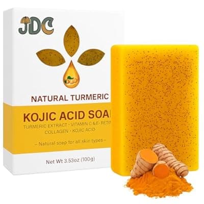 JDC3 Natural Turmeric Soap Bar, Kojic Acid Soap, Vegan Formula with Vitamins C and E, 3.53 oz (2 Bar)