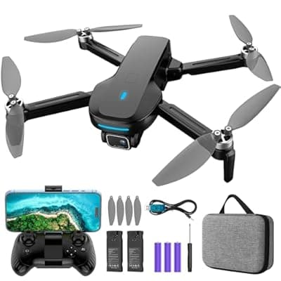[CrazyNov] CrazyNov Drone with Camera, 1080P HD FPV Drone with Brushless Motor, One Key Take Off/Landing, Altitude Hold, Gesture Selfie, 3D Flips, 2 Batteries, Drones for Kids Beginners