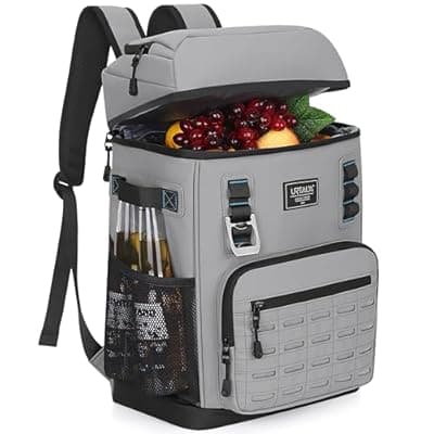 [Urtala] Cooler Backpack 2 Insulated Compartments Leak Proof Beach Coolers Back Pack Waterproof Cooler Bag for Hiking, BBQ Camping, Picnic, Fishing (25L, 36 Cans)