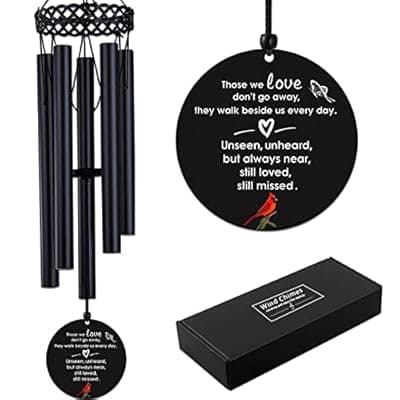 [JUNQIU US] Cardinal Wind Chimes for Loss of Loved One, Memorial Gifts for Loss of Father Mother, 30Inch Cardinal WindChimes Outdoor Garden Decor