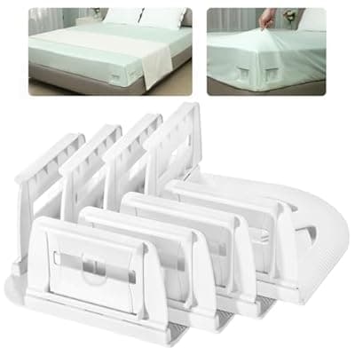 [ONEDONE] Sheet Holders - Bed Sheet Holders for Corners Heavy Duty Fitted Sheet Holders Keep Sheets Firm & Tight Bed Sheet Grippers Lock Bed Sheets Holders for All Mattress Sizes Bedsheet Clips Easy Setup