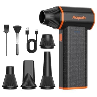 [Acquala] Compressed Air Duster, 160000RPM Ultra Powerful Electric Air Duster, 3-Speed Adjustable Air Blower, Rechargeable Cordless Mini Blower for Keyboard, Computer, Electronics, Car, Home & Outdoor Cleaning