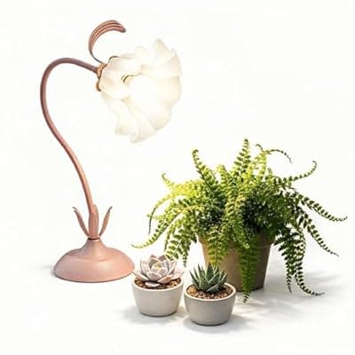 [TheOneGrow] Table Top Grow Light for Indoor Plants – Decorative Desk Plant Light for Succulents Bonsai Cactus, Adjustable Desktop Grow Lights with Base, Cute Office Mini Grow Lamp