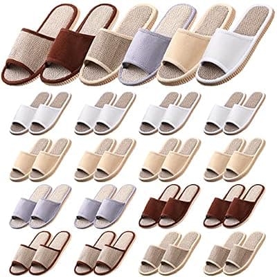 [Mumufy] Mumufy 32 Pairs Open Toe Breathable Slippers Bulk Disposable Slippers for Guests Washable House Slipper for Women Men Non Slip Spa Slipper for Guests Home Bedroom Hotel Travel