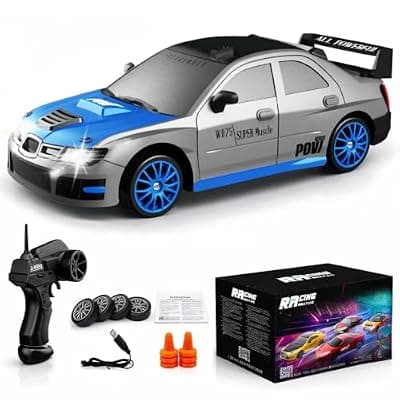 [Desdoni] Desdoni Remote Control Car RC Drift Car 2.4GHz 1:24 Scale 4WD 15KM/H High Speed Model Vehicle with LED Lights Drifting Tire Racing Sport Toy Car for Adults Boys Girls Kids Gift