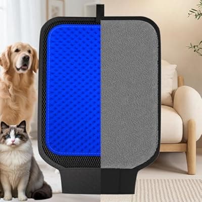 [Fancybird] Upgraded Dual-Sided Pet Hair Removal Glove, Pet Hair Remover Tool with with Wrist Strap, Gentle Shedding Silicone Brushes for Dogs & Cats, Efficient Pet Hair Gloves for Couch Carpet Clothing